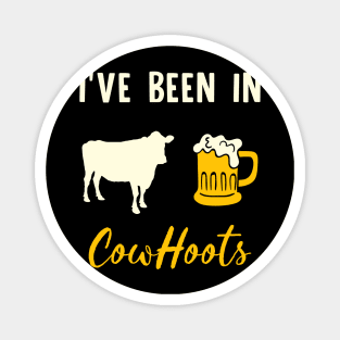 Funny Drunk Cow in Cowhoots- Cow Appreciation Party Magnet